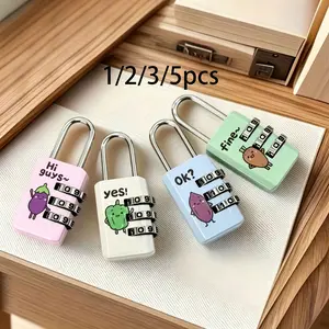 Steel Cable 3-Digit Combination Lock, Luggage Password Padlock, Small Digital Combo Lock Set, Metal Security Lock for Drawers, Customizable Code
