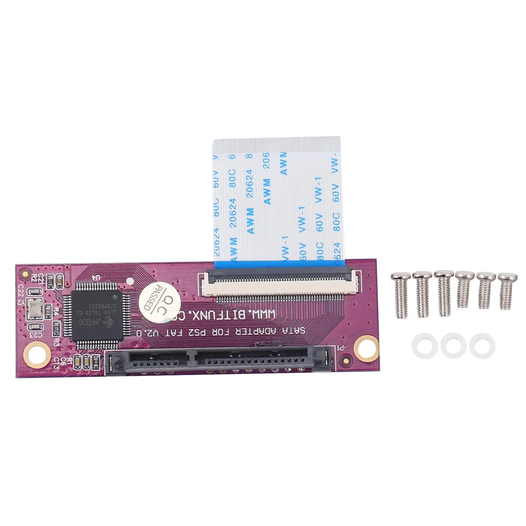 1 SATA Adapter Board, Plastic SATA Connector IDE Replacement for PlayStation 2 PS2 - Boosts Faster Load with Large-Capacity Hard Drives for Game Play