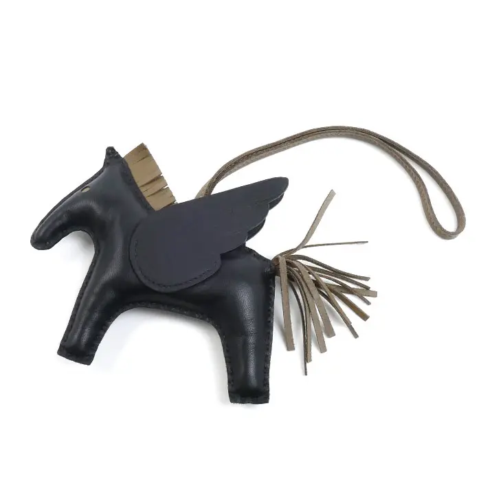 Pre-owned HERMÈS Lambskin Small Leather Goods Hermes Annon Milo Rodeo MM Bag Charm