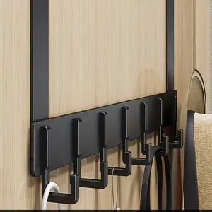 18cm high over-the-door hook rack, easy to install without drilling. Ideal for hanging hats, keys, this space-saving storage solution is suitable for hallways, bathrooms, bedrooms, homes, dormitories and other places. Aluminium，Organiser， Plastic