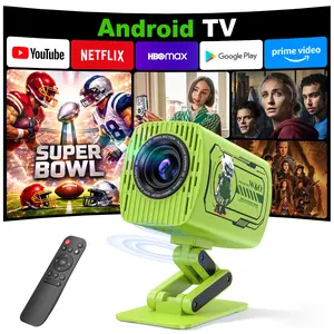 W&O Smart Portable Outdoor Projector with WiFi 6 & Bluetooth 5.0 1280*720P Native Home Cinema Projector for Backyard Movies Camping Parties & Birthday Gifts