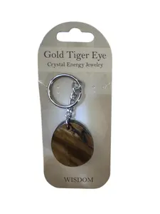 Gold Tiger Eye Key Chain for Wisdom - Elegant Design with Tiger Eye Detail