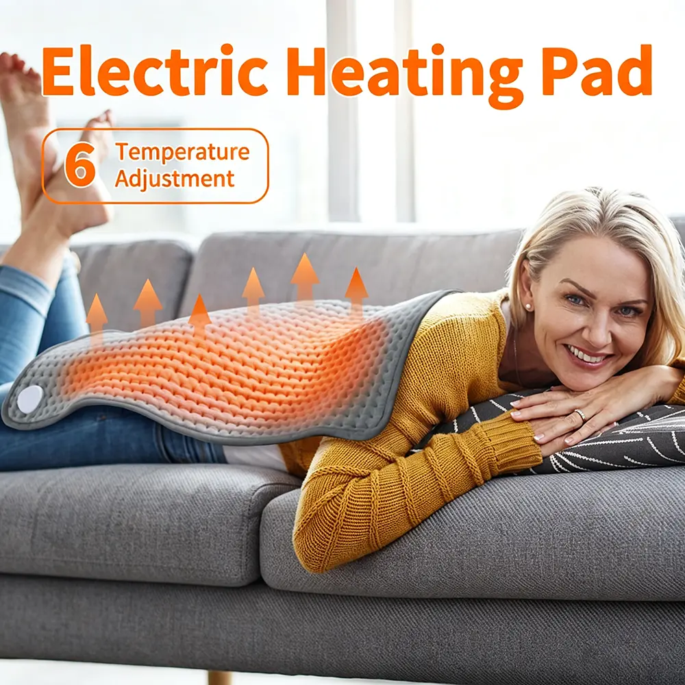 Electric Heating Pad,Soft Machine Washable,Large Soft Flannel Heated Blanket with Adjustable Heat Settings for Back,Neck,Abdomen,Shoulder,Knee,Arms,Legs,Birthday Gifts for Men and Women