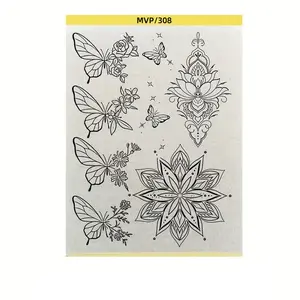 1 Roll Transfer Paper with Pre-Drawn Tattoo Designs, Temporary Tattoo, Easy to Use Tattoo Stencils for DIY Body Art, Perfect for Tattoo Artists and Hobbyists, Tattoo Stickers