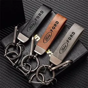 Car Key Rings, Handmade Keychain, Leather Keychain Accessories For Ford Mustang Focus Ranger Explorer Fiesta Expedition Mondeo Escape Fusion Kuga Figo EDGE KA S-MAX Galaxy Bronco Ecosport Maverick PUMA F150 F250 F350