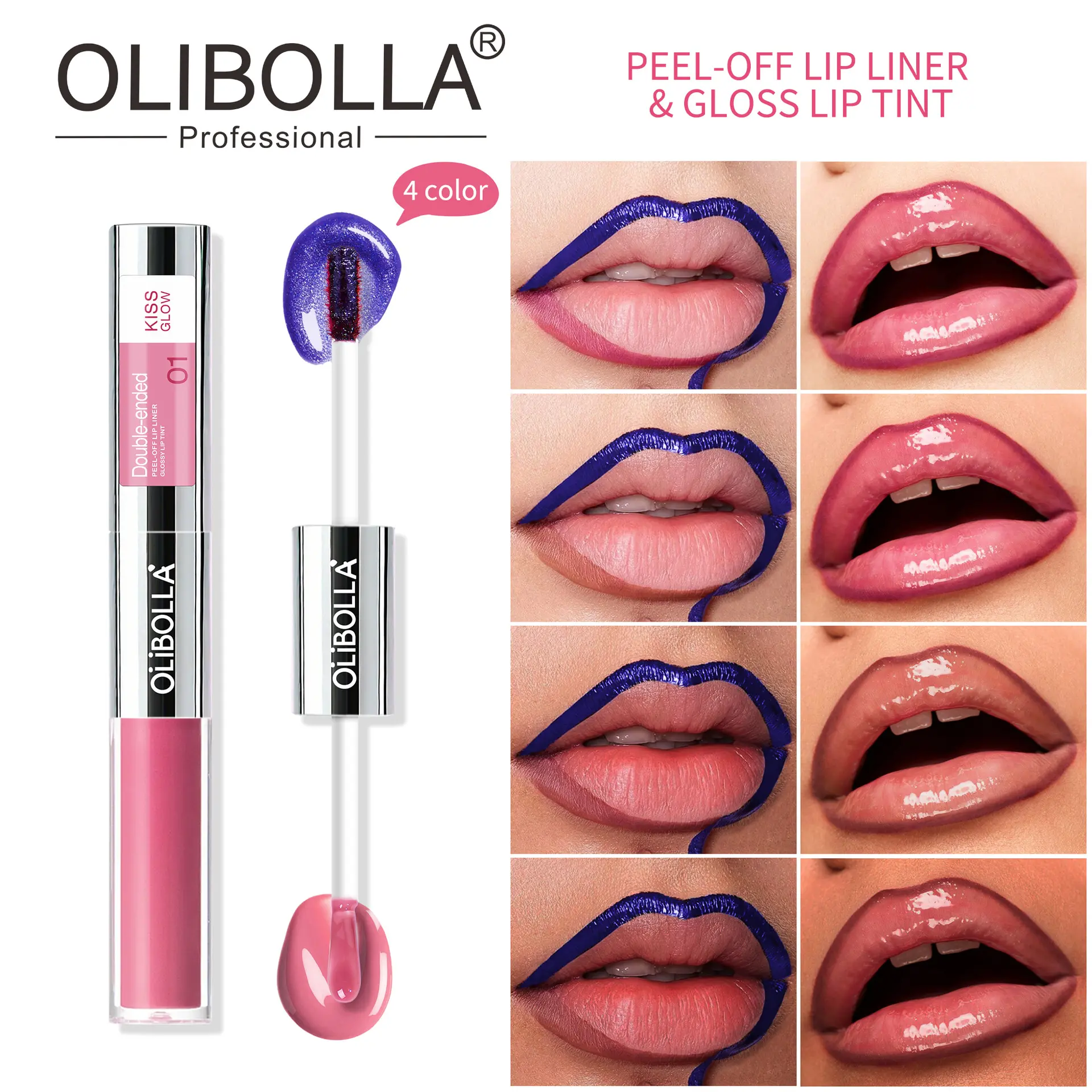 Shimmery Blue Dual-Ended Peel-Off Lip Gloss & Liner Cosmetic - Lip Plumper, Waterproof, Smudge-Proof Makeup for Spring Glow-Up (Beauty & Personal Care, Single Item)