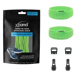 Xpand Laces No-Tie Round Laces - Neon Green