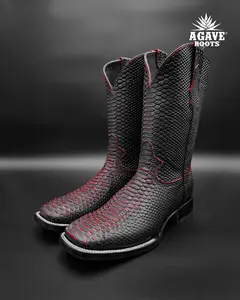 BLACK RED PYTH0N PRINT | MEN’S COWBOY BOOTS