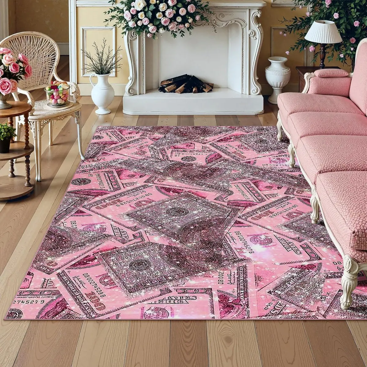 Trendy Gold Coin Pattern Carpet, Soft Area Rug, Absorbent Washable Rug, Soft Indoor Rugs, Unique Rugs, Home Decorative Rug, Living Room & Sofa Decor, Non-Slip Absorbent Bathroom Mat, Household Decorative Rug, Anti Slip Rugs, Perfect Gift for Mother's Day