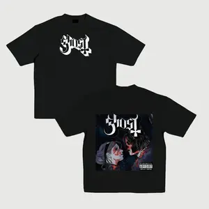 Unisex Fit Ghost Band Cotton T-shirt, Breathable And Sweat-Free, Soft And Comfortable, Summer Casual, Band Inspired Design, Concert Outfits, Gift For Boyfriend, Fans' Daily Wear Cotton Fabric