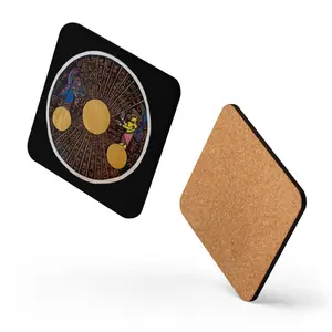 Cork-back coaster Enki & Enlil