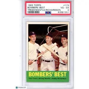 1963 ToppsBombers' Best  Mickey Mantle Tresh Richardson PSA 4 New York Yankees