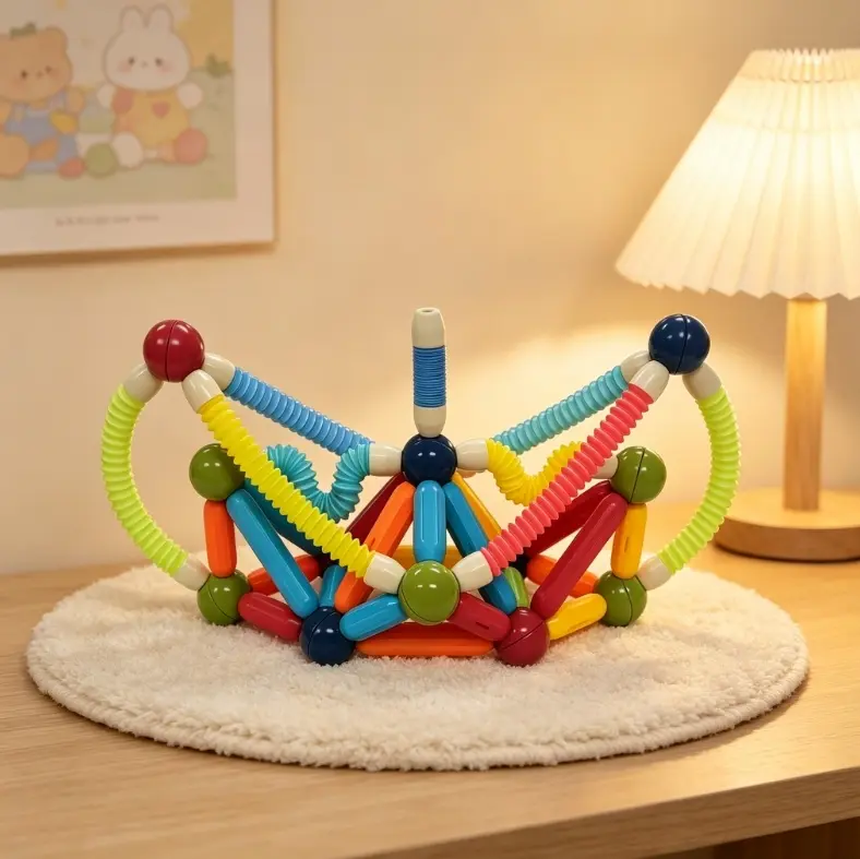 36/72pcs DIY Telescopic Magnetic Rod, Magnetic Attraction Stretch Building Blocks, Intellectual Development Toys, Random Mixed Colors & Multiple Specifications, Innovative Creative Assembly Toy, Perfect Children' s Holiday & Birthday Gift