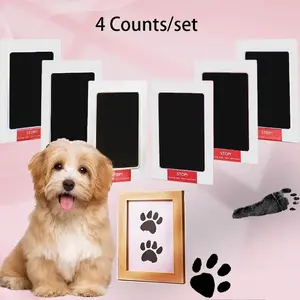 Paw Print Kit, 4-Pcs Ink Pads , Mess-Free Paw Print Stamp Pad for Dogs & Cats, Clean Touch Ink Pad, Dog Paw & Nose Print Kit, Keepsake Gift For Pet Dogs And Cats, Memorial Gift, Pet Memorials, Pet Paw