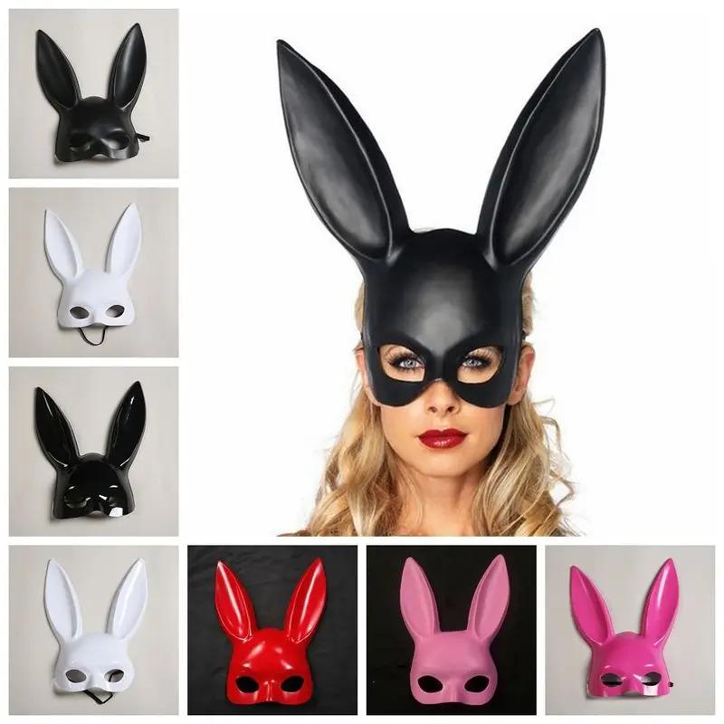 Anime Bunny Mask for Women Girls with Ears and Princess Rabbit Headband Perfect for Masquerade Parties Cosplay Costume Props 26*35cm