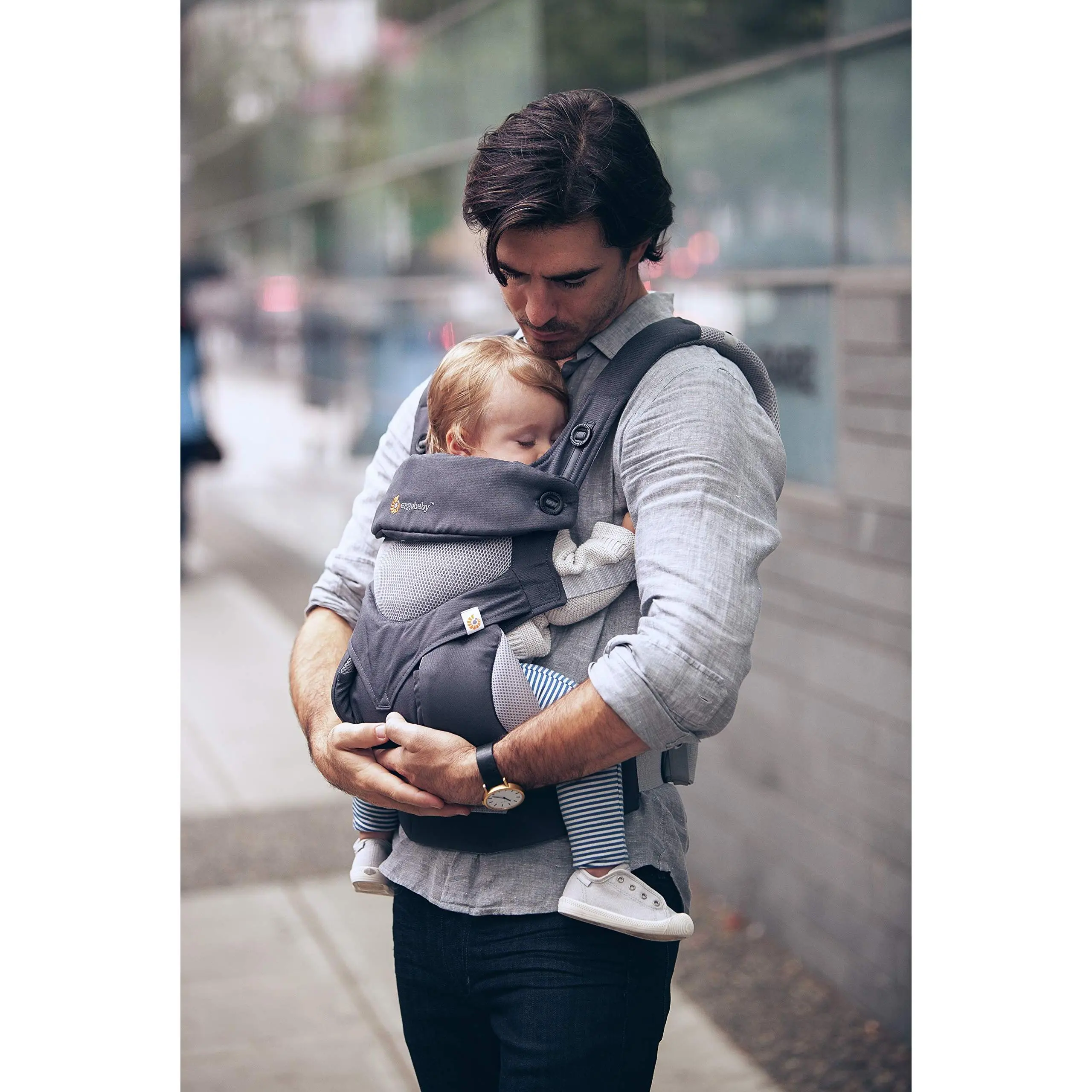 Ergobaby 360 Mesh Baby Carrier - Carbon Grey, Breathable Mesh, Adjusts Well, Cpsia Labeled, Lumbar Belt, Multi-Position