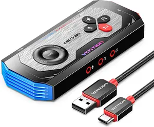 VENTION USB External Sound Card Gaming DAC - 7.1 Virtual Surround Sound, USB C,24 Bit-192 KHz,RGB Light,Audio Amplifier for PS5,Xbox,Switch,PC,Headset
