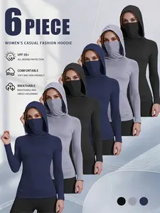 Stay Cool & Protected! ️ 6-Pack Breathable Sun hoodies for Hiking, Sports & Beach Days.