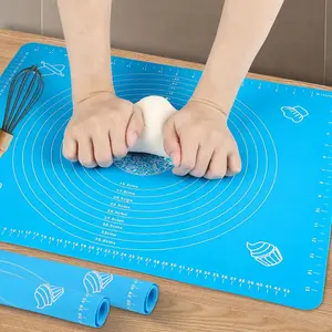 Silicone Pastry Mat Non Stick Extra Thick Baking Mat with Measurement Fondant Mat (Blue, 16×20)