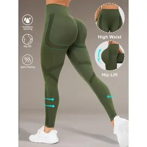 Women's High Waist Hip Lift Yoga Pants - Moisture-Wicking, High Elasticity Fitness Leggings, Wide Waistband, 90% Polyamide and 10% Elastane, Perfect for Running, Gym, and Autumn/Winter Activewear, Yoga Wear | Sports Leggings | Fitted Hip-Lifting Leggings