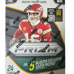 Panini 2025 NFL Trading Cards Prizm Blaster Exclusive 5 Lazer Prizms 24 Cards Official NFLPA Blockchain Technology
