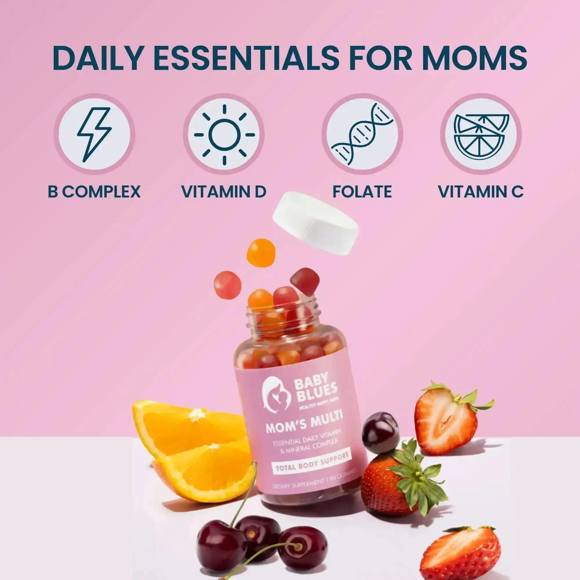 Mom's Multi Daily Multi-Vitamin Gummies Total Body Support - Dietary Supplement