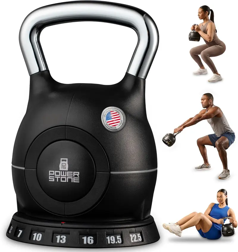 Set 4 Kettlebell Presa Larga 50lbs (22.7kg) – Attrezzatura Fitness Vinile Beige – Pesi Vari