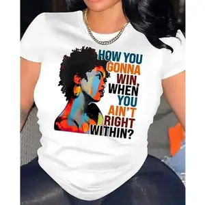 A Crew Neck, Relaxed Fit T-Shirt For The Spring And Summer Season Featuring An African American Graffiti Portrait Print And Made From Polyester Knit Fabric. T-Shirt For Men And Women Z6C