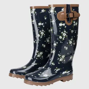 Alpine Swiss Izzy Womens Waterproof Mid Calf Rain Boots | Tall Rubber Garden Boots | Anti-Slip Outdoor Work Mud Boot | Wellington Boots Rain Shoes