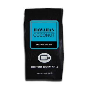 Coffee Beanery Hawaiian Coconut Coffee - Sweet Tropical Flavor, Light to Medium Roast, 100% Arabica, Sugar-Free, Lactose-Free, Nut-Free, Kosher, 12oz Bag