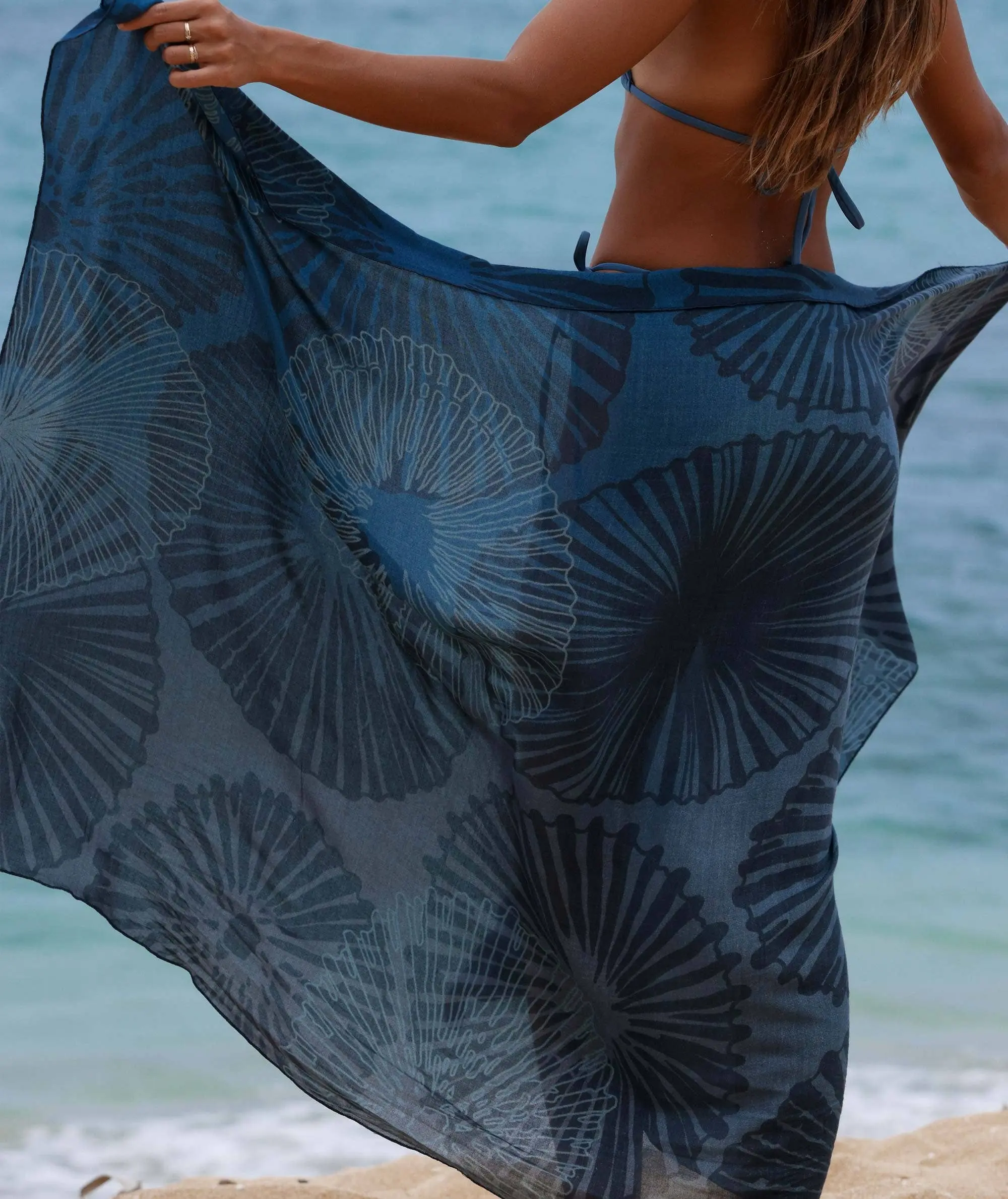 NAVY 'OPIHI Pareo Sarong - 67 x 43 in