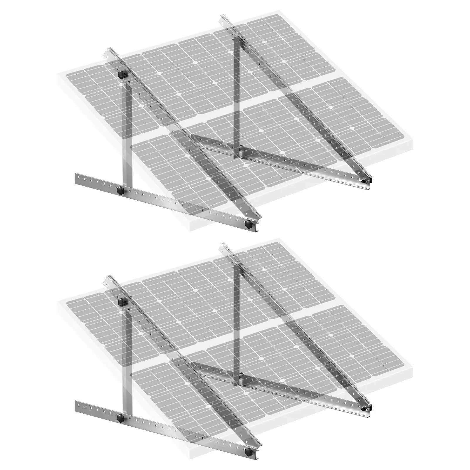 【Summervibes】VEVOR 2 Sets Solar Panel Mounting Brackets 45-Inch, 0 to 90° Adjustable Tilt Mount Brackets Support 100-400W Solar Panels, Lightweight Aluminum Brackets with Folding Tilt Legs for RV Boat Off-Grid