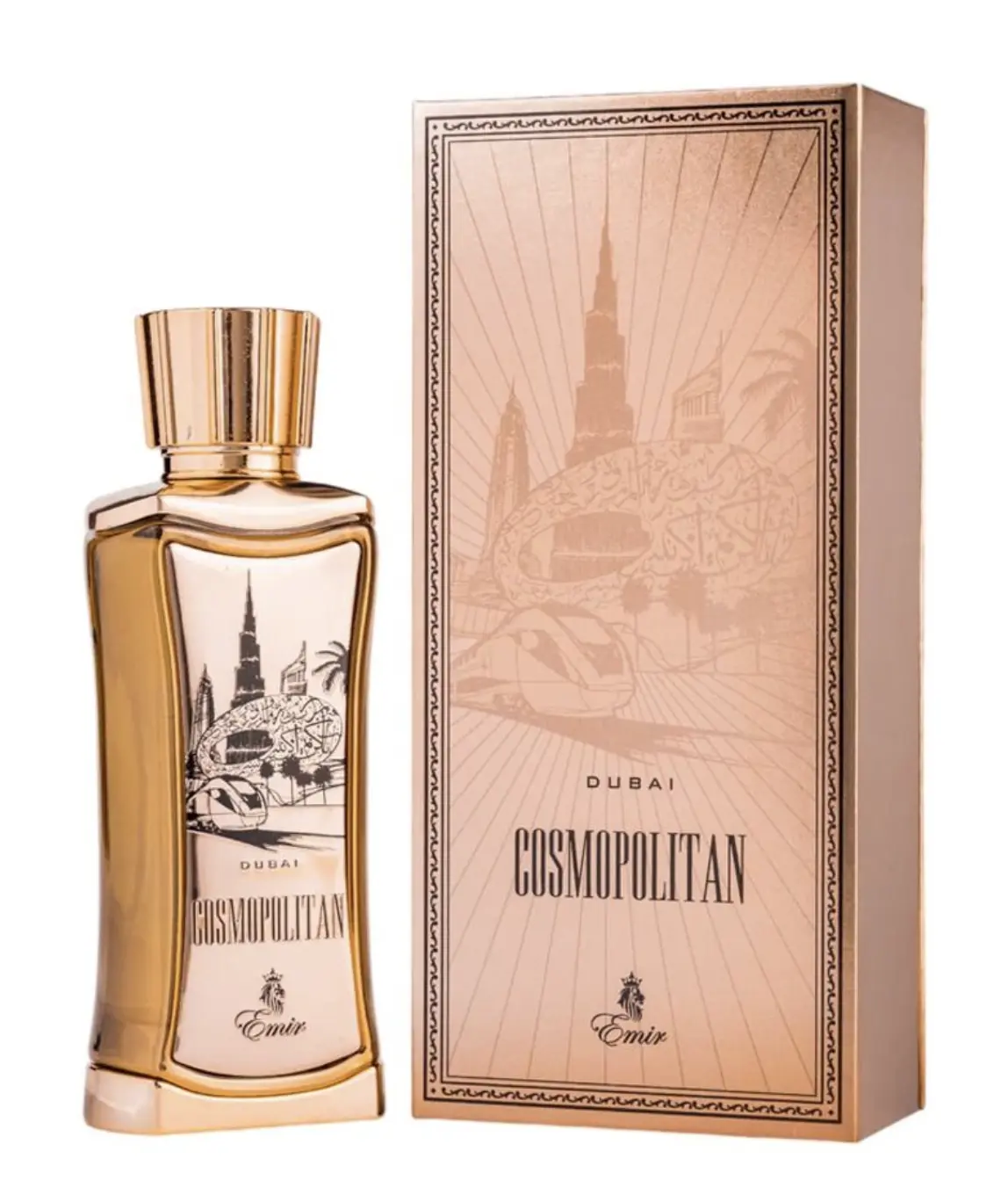 Paris Corner Emir Cosmopolitan Dubai Unisex Spicy Oriental Musk Wood Eau de Parfum Spray - 3.4oz Unisex Fragrance EDP, Eau De Parfum Spray Unisex Fragrance