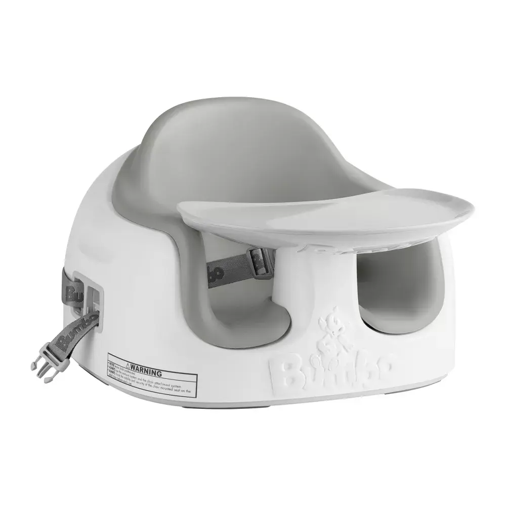 Bumbo Baby Infant Toddler Soft Foam Multi Seat with Removable Tray and Safety Buckle Straps for Kids' 6-36m - Cool Gray