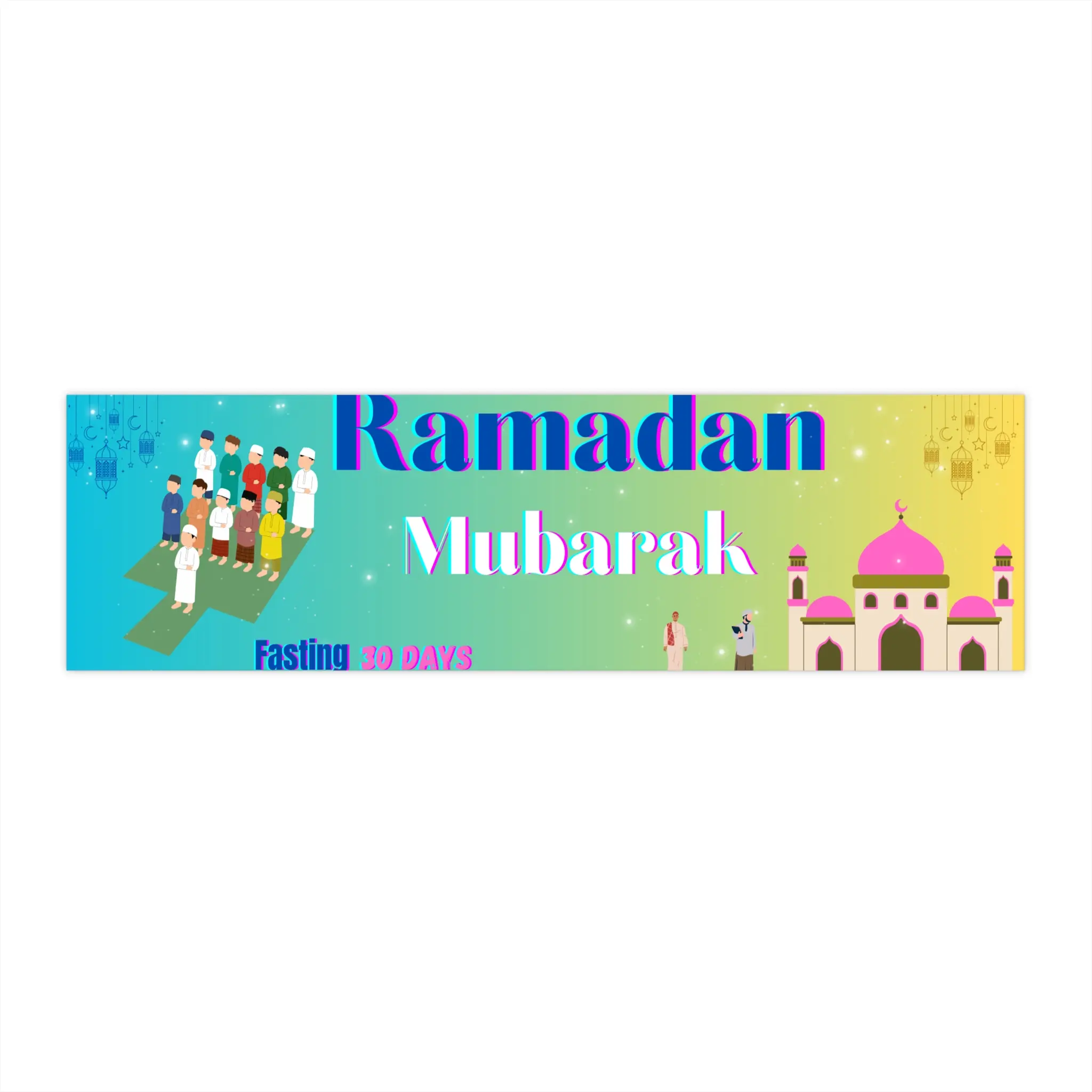 Ramadan Mubarak Bumper Sticker, Eid Gift Muslim Decorations, Religious Stickers, Islamic Car Decal, Muslim Home Decor