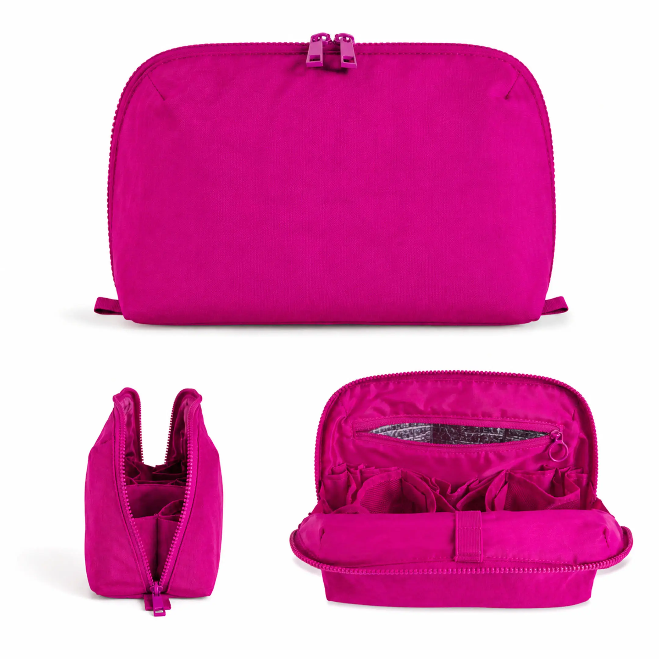 Standing Foldable Makeup Bag for Travel, Vertical Folding Down Design Organized Cosmetic  Bag 23-Pocket Organizer with Upright, Fold-Down Design for Skincare, Toiletries & EssentialsLarge Toiletry Bag with Compartments and Removable Dividers mini