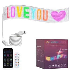 Programmable LED Car Sign, Flexible RGB Matrix Panel with Bluetooth App & Remote, Scrolling Custom Text Animations for Car Window, Store, Bar, Party