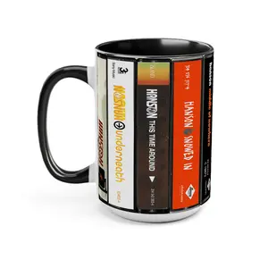 Hanson Brothers Cassette Mug, Retro Album Spines Coffee Cup, 90s Pop Rock Boy Band Gift, MMMBop Music Decor