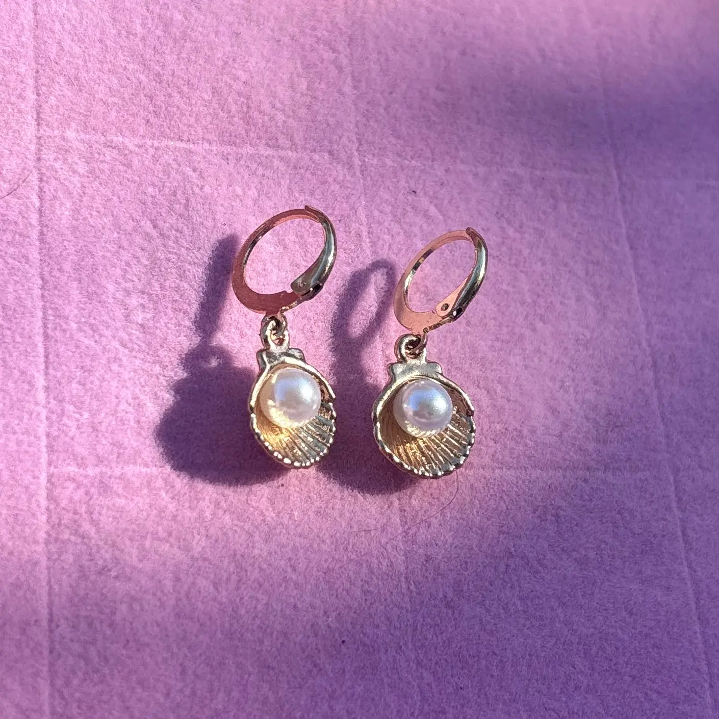 seashell pearl earrings