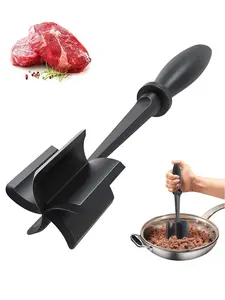 LMMAKE Upgrade Meat Chopper Heat Resistant Non-Stick Kitchen Gadget Ergonomic Handle Five Blades for Hamburger Ground Beef Potato Mashing