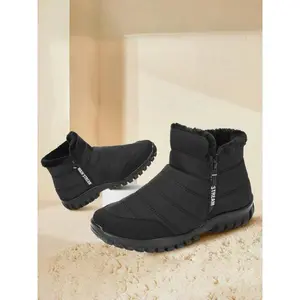 Men's High-Top Snow Boots Waterproof Non-Slip Warm Outdoor Hiking Shoes, Casual Sporty Winter Footwear for Men