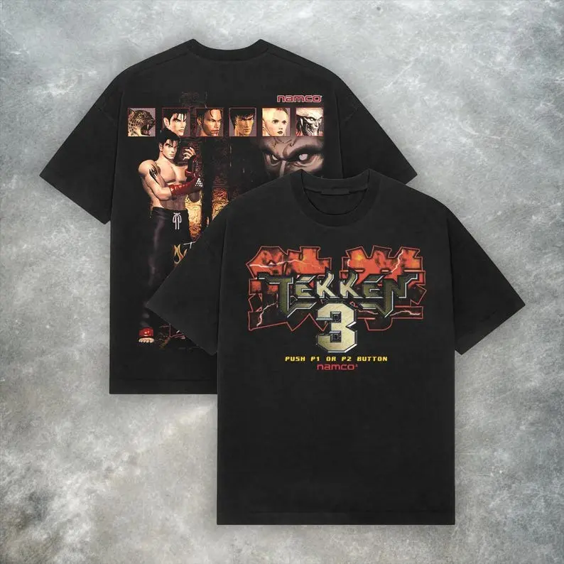 Vintage Tekken 3 Graphic Tee Retro 90s Gaming Oversized T-Shirt