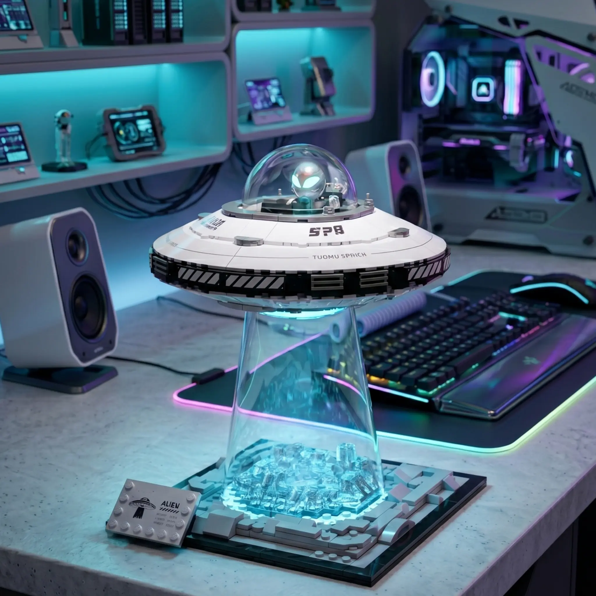 UFO Galaxy Interstellar Starship Buildable Blocks Kit, Collectible