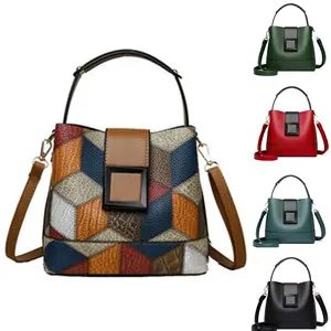 Bucket Bag for Women Stylish Shoulder Bag PU Leather Crossbody Bag Trendy Elegant Medium Bag with Zipper Closure for Thanksgiving Gifts