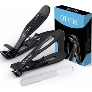 Toenail Clippers for Thick Nails for Men Seniors|3 Pack Ergonomic Long Handle Angled Head Toe Nail Clippers with Catcher|Premium Steel Wide Opening Fingernail Clipper-Heavy Duty Nail Clipper for women