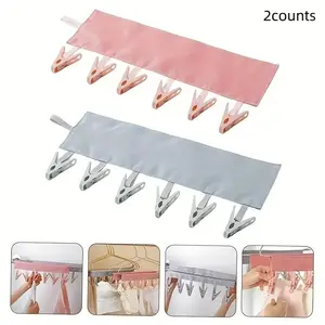 Portable Travel Textile Hanger Set, Multifunctional Foldable Clothes Rack, Hotel Socks Underwear Holder, Travel Accessories Drying Stand