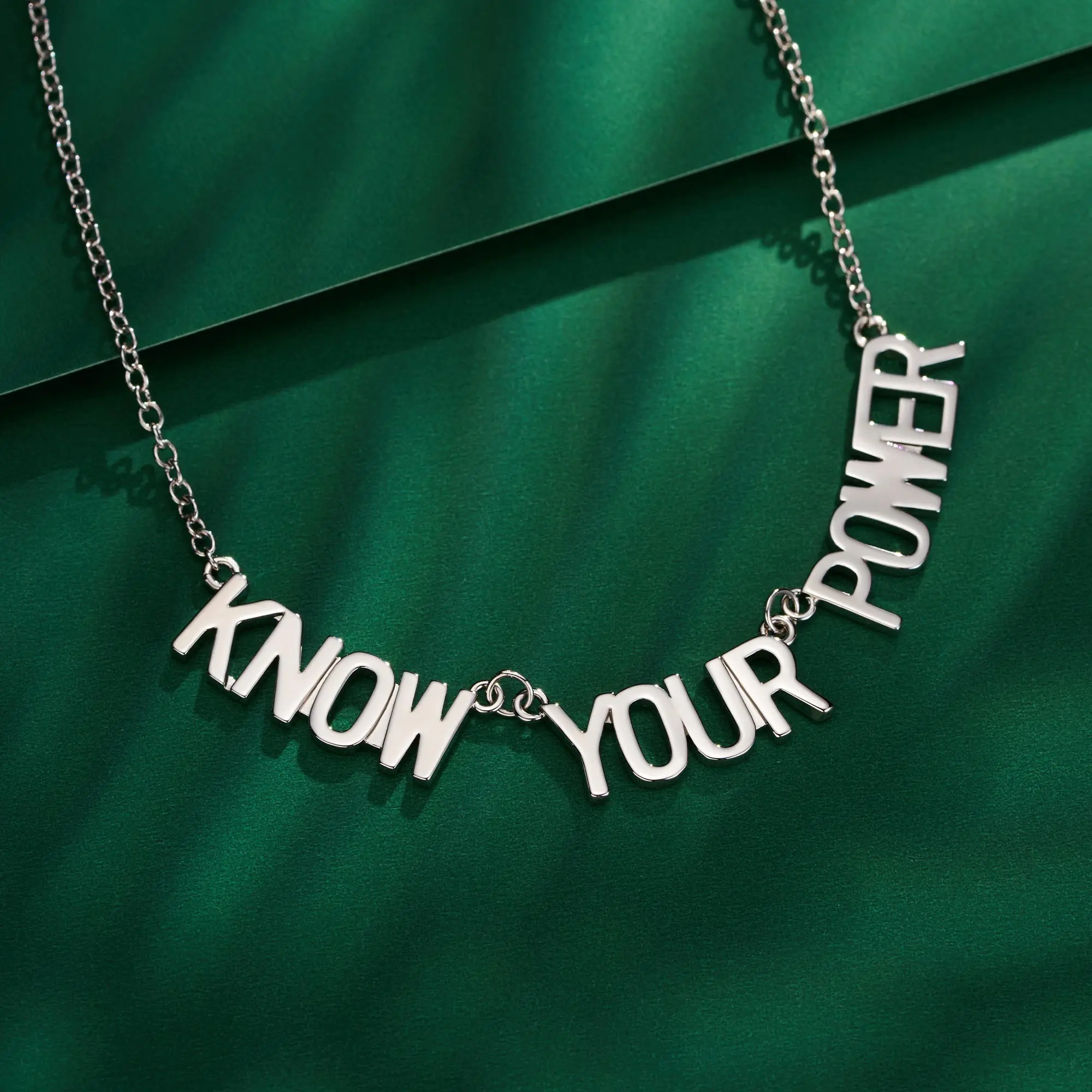 WICKEDXOUFER "Know Your Power" 18K Gold Plated Non-Tarnish Stainless Steel Necklace For Women