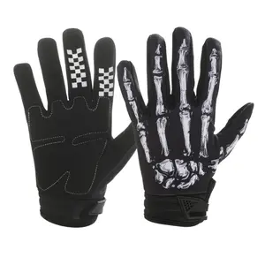 Outdoor Motorcycle Riding Touchscreen Warm Non-Slip Gloves with Skull Joint Rose Ghost Claw Design for Adult and Youth Thermal Insulation Non-Slip Grip Windproof Protection