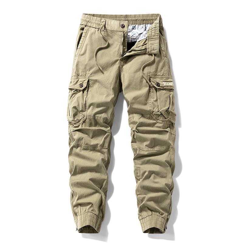 Versatile trendy functional cargo pants for men &mdash; drawstring cuffs, multiple pockets, retro outdoor casual style
