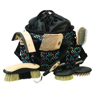 Weaver Leather Horse Equine Grooming Kit - 7-Piece Assortment with Nylon Mesh Tote Bag and Shoulder Strap Insignia